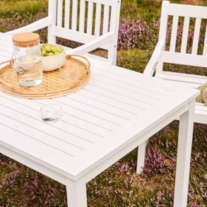 Brighton havebord i hvidmalet mahogni - 80x165 cm