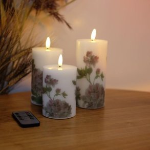 Mrkt-tema flora LED bloklys med 3 stk. m. fjernbetjening og timerfunktion 