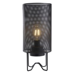 Vilja Batteridrevet LED-lampe med sort metal net 