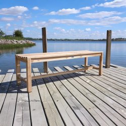 Vaskebnk uden ryg i teaktr til to personer - H45x90x35 cm