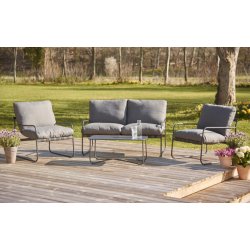 Vedligeholdelsesfrit loungest Theodor med 2-personers sofa, sofabord og 2 stole