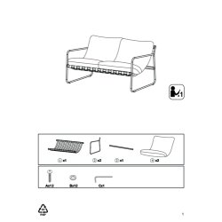 Vedligeholdelsesfrit loungest Theodor med 2-personers sofa, sofabord og 2 stole