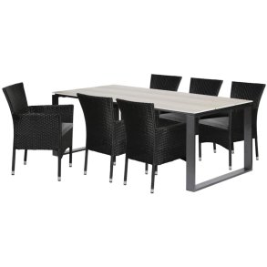 Martinus terrassest til 6 personer - UV-beskyttet polyrattan