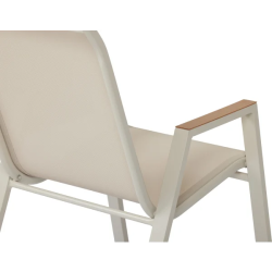 Vedligeholdelsesfrit caf�s�t med lille, rundt bord og 2 Victoria havestole i off-white