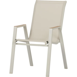 Vedligeholdelsesfrit caf�s�t med lille, rundt bord og 2 Victoria havestole i off-white
