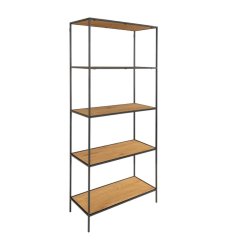 Reol med sort stel og 5 hyllor - vlg farve