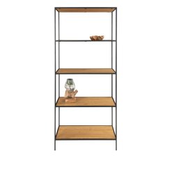 Reol med sort stel og 5 hyllor - vlg farve