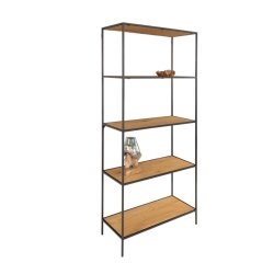 Reol med sort stel og 5 hyllor - vlg farve