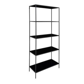 Reol med sort stel og 5 hyllor - vlg farve
