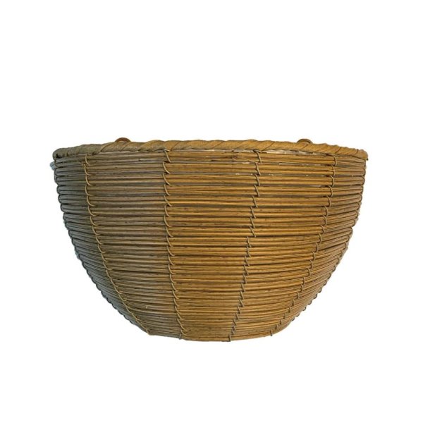 Yndig og alsidig flettet vgkurv i naturfarvet polyrattan med inderpose 18x18x30 cm