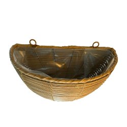 Yndig og alsidig flettet vgkurv i naturfarvet polyrattan med inderpose 18x18x30 cm