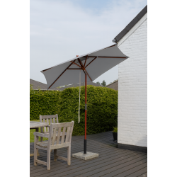 Parasol m/ Tilt - : 2,5 m. Vlg farve - Vandtt + Dug har UV30+ solbeskyttelse. Model: Geneve