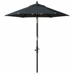 Svart Balkongparasoll - �: 1,8m. Svartm�lad st�ng - Vattent�t + Dug har UV50+ solskydd. Modell: Nero