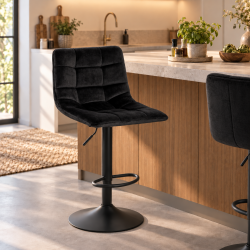 Komfortabel Middelfart barstol med h�jdejusterbart s�de og moderne design - V�lg farve p� stof og stel