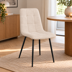 Stilren och bekv�m matstol med svarta metallben � Modell: Middelfart matstol � V�lj f�rg och material p� sitsen