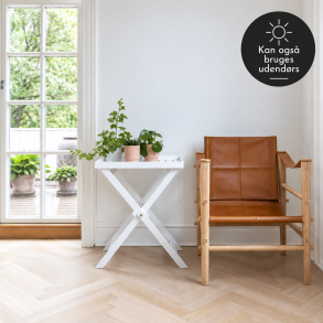 Bakkebord h�jglans hvidmalet Lx60 cm� Bx40 cm� Hx65 cm�