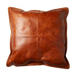 Pude i �gte b�ffell�der 50x50 cm. 12 cm tyk i midten af puden. -  V�lg farve