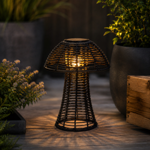 Mushroom Solar Lanterne � Sort �22 � H30,5 cm. Svampe-formet 