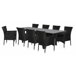 Underh�llsfritt tr�dg�rdsset 8 stolar och bord med utdrag - Gr�