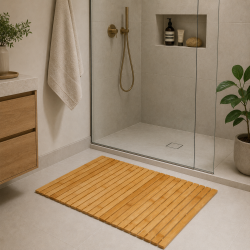 Naturlig badem�tte i bambus 40x60 cm - Foldbar og pladsbesparende 