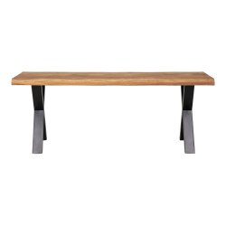 Stilren bnk i eg og metal ben - i nordisk design - model: Toulon - vlg strrelse og farve