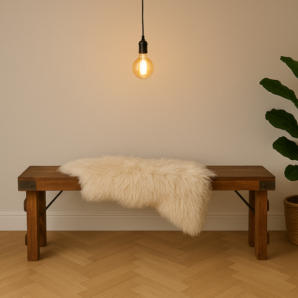 Bnk uden ryg i mrk massivt Indisk rustikt tr - ml: L160xB:37XH46cm 