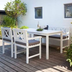 Kronborg/Sofiero gr all-weather bnkhynde med lynls. 150x53 cm. 3-personers