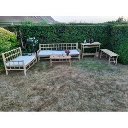 Lkkert bambus sofabord med autentiske bordben og bordplade af bambuslameller