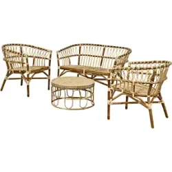 Loungest til 4 personer - loungesofa, to loungestole og bord - Henderson