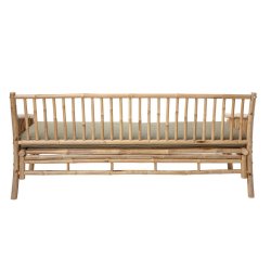 Stor bambusoffa med ribbor p baksidan - 175X74H80