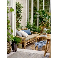 Stor bambusoffa med ribbor p baksidan - 175X74H80