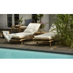 Bambu solsng med justerbar rygg inkl. prydnadskudde