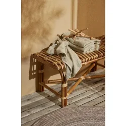 Loungebnk i lys bambusflet til 2 personer