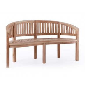 Bananbnk i hgkvalitativ teak fr 3 personer. 150 cm.