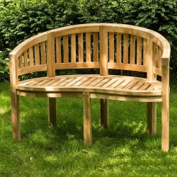 Bananbnk i hjkvalitets teak til 3 personers. 150 cm.