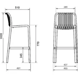 CAVA Barstol - Moderne Udtryk og Minimal Vedligeholdelse. Vlg farve. 