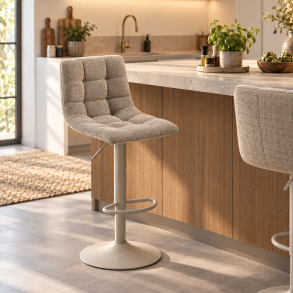 Komfortabel Middelfart barstol med h�jdejusterbart s�de og moderne design - V�lg farve p� stof og stel