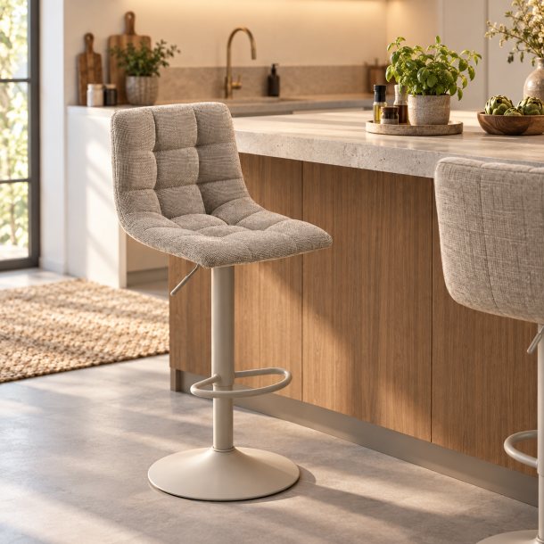 Komfortabel Middelfart barstol med h�jdejusterbart s�de og moderne design - V�lg farve p� stof og stel