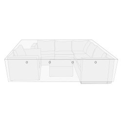 100 % vandtt Overtrk til havembelst eller loungest 260 x 260 x 65 cm