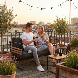 L�kken Loungesofa fremstillet i Akacietr� - max belastning 320 kg - B141 x D70 x H71 cm