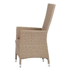 Underhllsfri trdgrdsstol i UV-beskyddad polyrotting med pump - Modell: Nanna