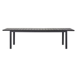 Vedligeholdelsesfrit sort havebord med udtr�k. m�l: 95x230/287 cm.- 6-12 personer. Model: Willy