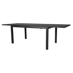 Vedligeholdelsesfrit st, havebord og 6 positionsstole - Sort