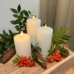 S�t af 3 LED lys i rillet m�nster inkl. fjernbetjening - F�s i flere farver!