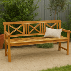 Trdgrdsbnk i teak, behver inte olja - upp till 4 personer - modell: Lnstrup