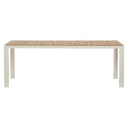Moderne Fiona havem�bels�t � Havebord 205x90 cm &amp; 6 Stabelstole med Teak-look