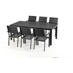 Havembelst sort - 100% vedligeholdelsesfrit med 6 stabelstole med armln