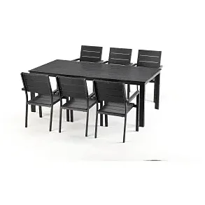 Havembelst sort - 100% vedligeholdelsesfrit med 6 stabelstole med armln