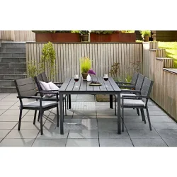 Havembelst sort - 100% vedligeholdelsesfrit med 6 stabelstole med armln