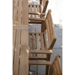 Leah Havem�bels�t med 6 Massive Teakstole &amp; Teakbord 210 cm